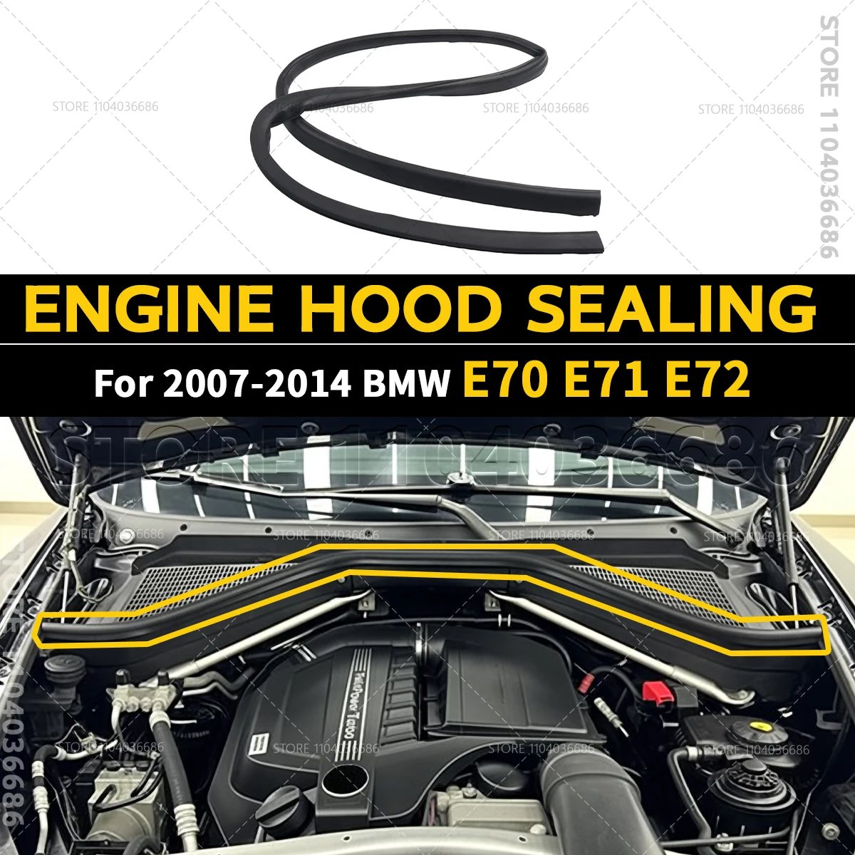 

Для 2007 2008 2009 2010 2011 2012 2013 2014 E70 E71 E72 BMW X5 X6 M Уплотнительная прокладка капота двигателя 51237161345