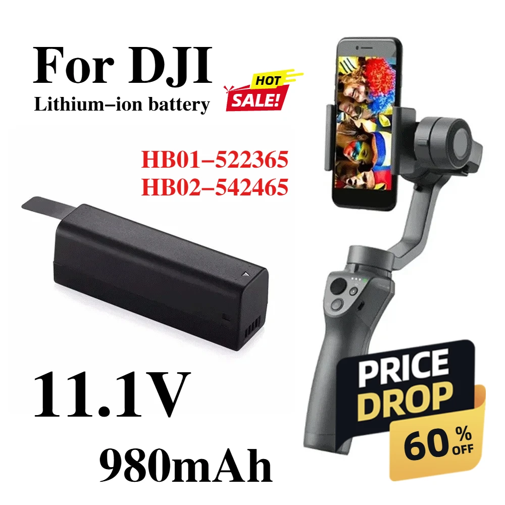 

11.1V Intelligent 980mAh Battery for DJI Osmo+/Osmo Mobile Pro RAW/Osmo OM150 OM160 Handheld Gimbal Compatible HB02-542465