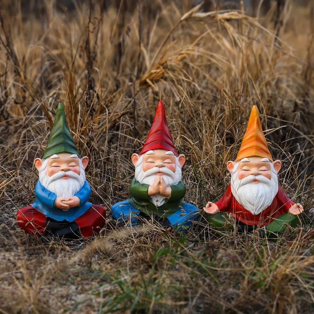 

Meditative Dwarf ornaments Garden Elf Decorations Fairy Garden Decorations