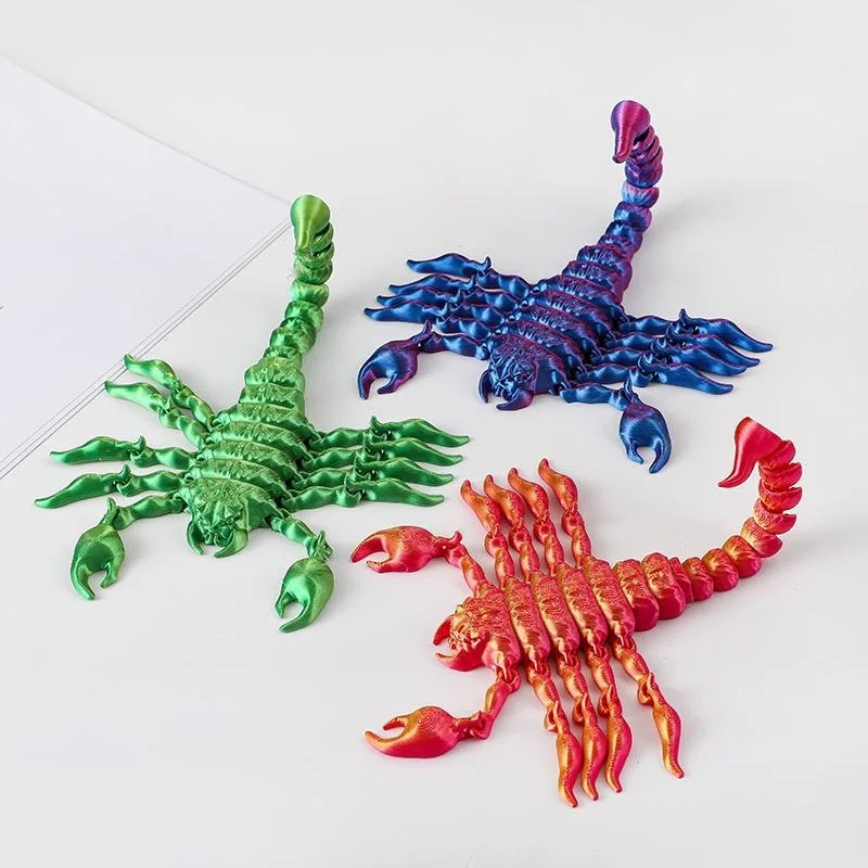 Stampa 3D Simulazione Scorpione Modello Animale Giocattolo Comune Mobile Scorpione Ornamento Regalo per bambini Giocattoli luminosi Design acquario