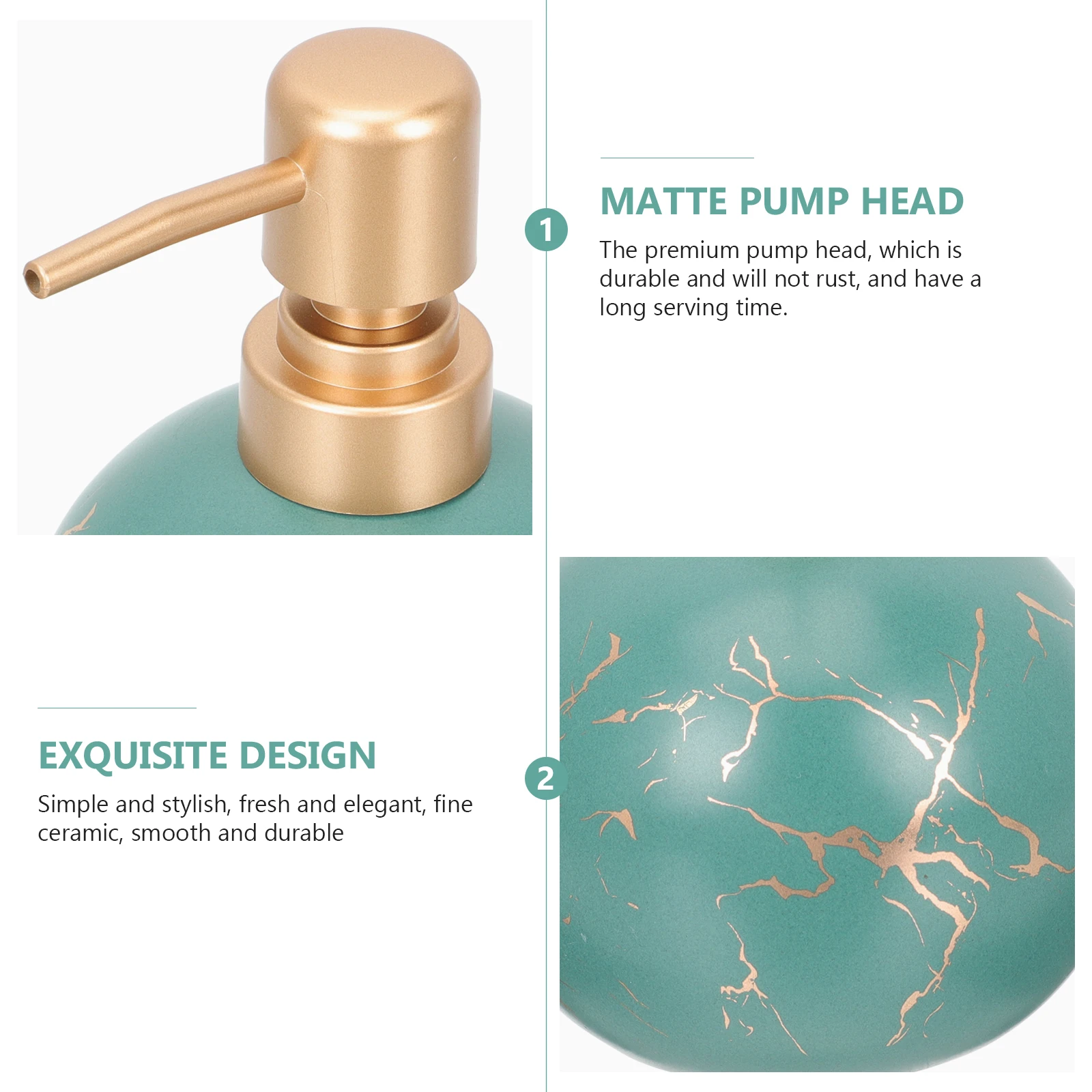 

1 Bottle Stylish Creamy Finish Liquid Soap Dispenser Opening for Shampoo Conditioner Shower Gel Use Pump Bottle