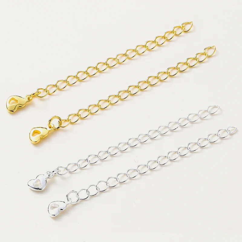 5pcs/lot 6cm 14K 18K Gold Plated Necklace Tail End Chain With Pendant extension Bracelet Chain For DIY Jewelry Craft Accessories