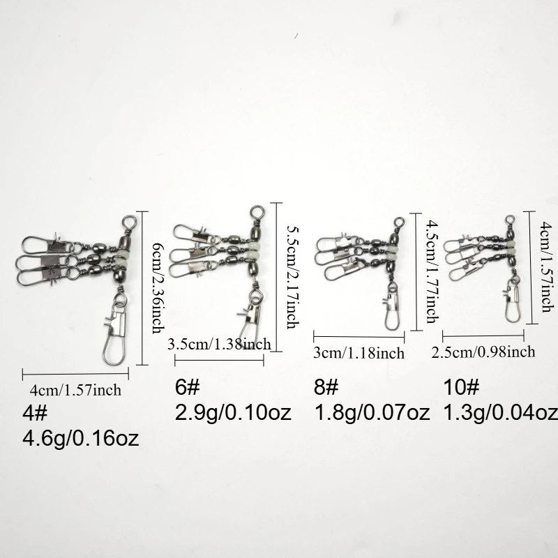 24/28/32/36pcs Cross Line Swivel with Snaps Luminous Fishing Swivels 3 Way Swivel Glow Beads Connector for Squid Jig Saltwater