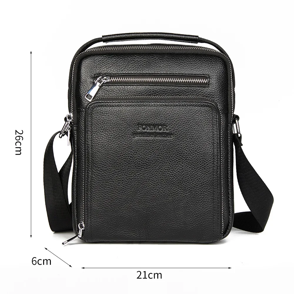 Men's Leather Handbags Cowhide Messenger Bag Shoulder Men Ipad Business Bags Medium Briefcase Handbag Small Crossbody Bag