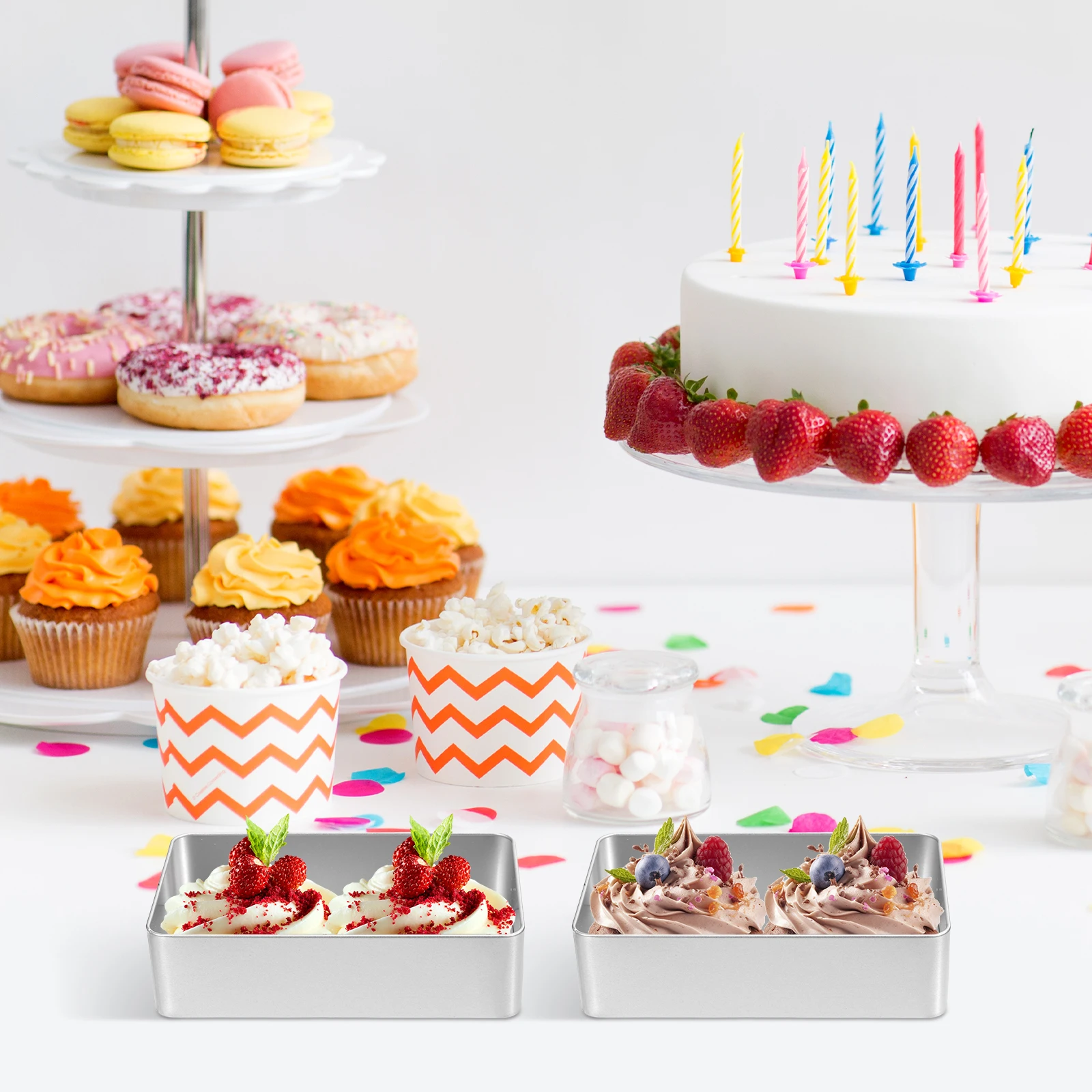 

3Pcs Small Cookie Boxes Metal Tin Cans with Lids for Gift Giving Party Favors Candy Storage Baking