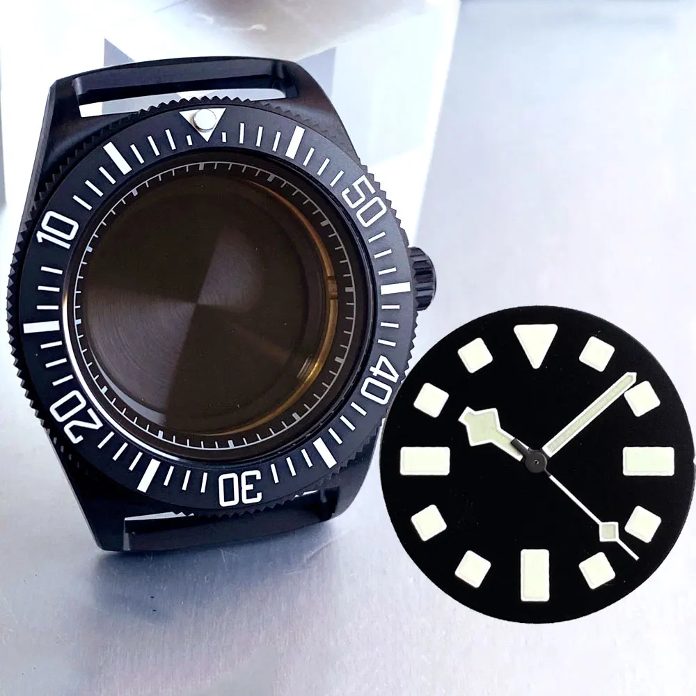 Tactical Frog Titanium NH35A Watch Case 42mm for NH36/38 ETA2824 PT5000 Black PVD Case 200m Waterproof Sapphire No allergic