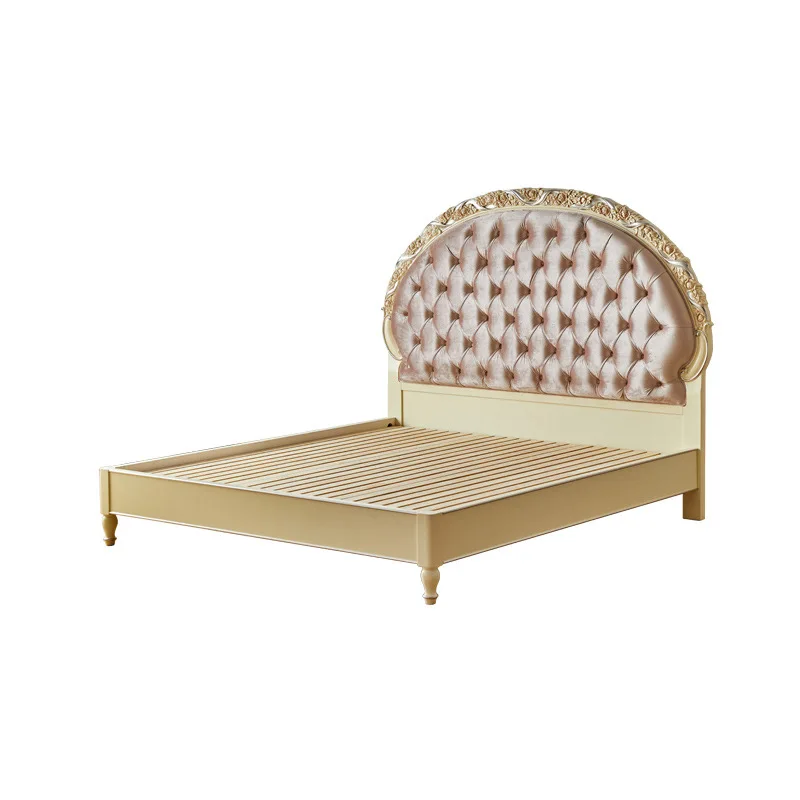 

French court style rococo solid wood bed neoclassical romantic princess bed