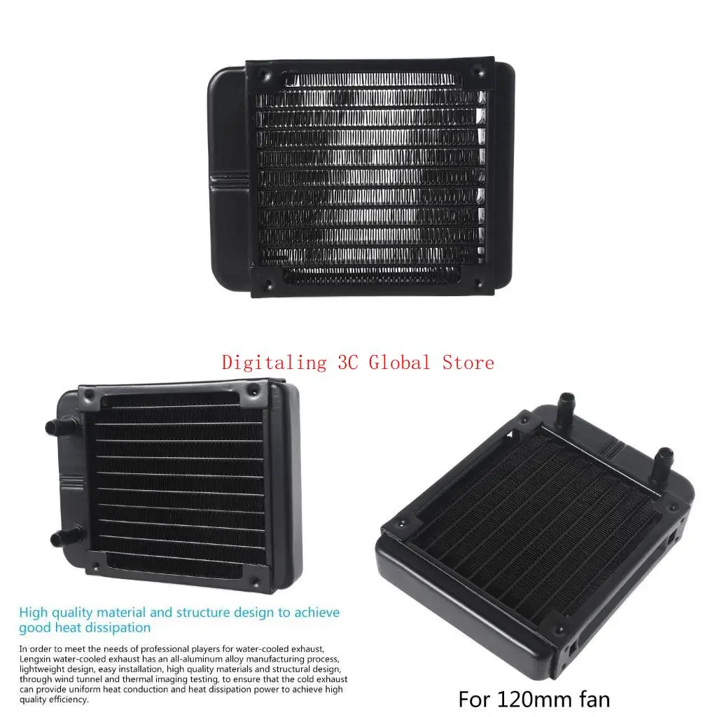 4.72 "10 أنبوب كمبيوتر تبريد ماء الرادياتير G1/4 أنثى تبديد حرارة الخيط