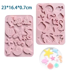 Moule à gâteau en Silicone en forme de poisson, dauphin, hippocampe, coquille, étoile de mer, tortue de mer, bordure de gâteau, Fondant pour décoration de cuisine