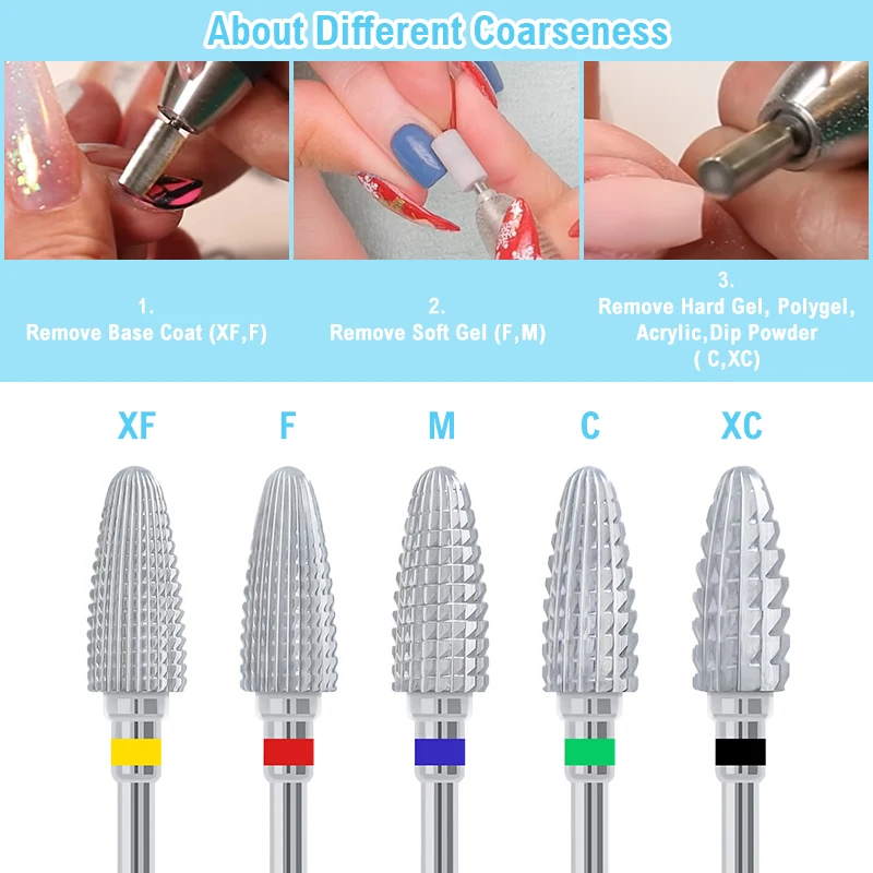 Grote Kegel Frees Nagelboren Wolfraamcarbide Gel Verwijderen Polijsten Slijpgereedschap Manicure Diy Accessoires 3/32"