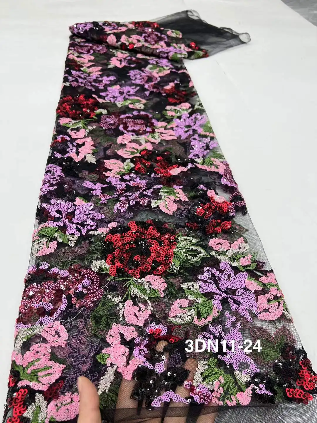Beautiful,Colorful Sequins,Special-Embroidery French Mesh Yarn ,Sequined African Nigeria Fabric Lace,For Evenign Dress Weddings