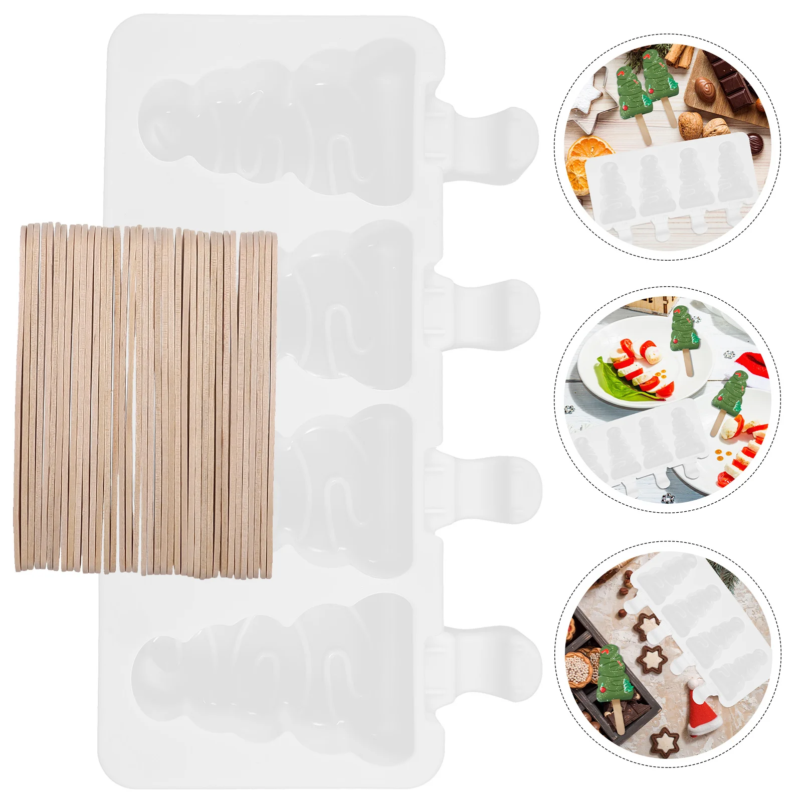 

1 set 1 Set Silicone Ice Cream Molds Reusable Diy Tools For Homemade Treats Creative Summer Activity Making Kit