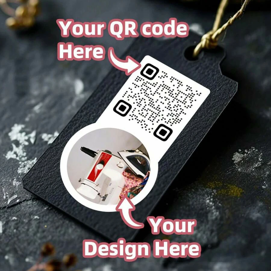 50/100pcs customizable any design image and QR code stickers, color custom social media scans with any desig logo text