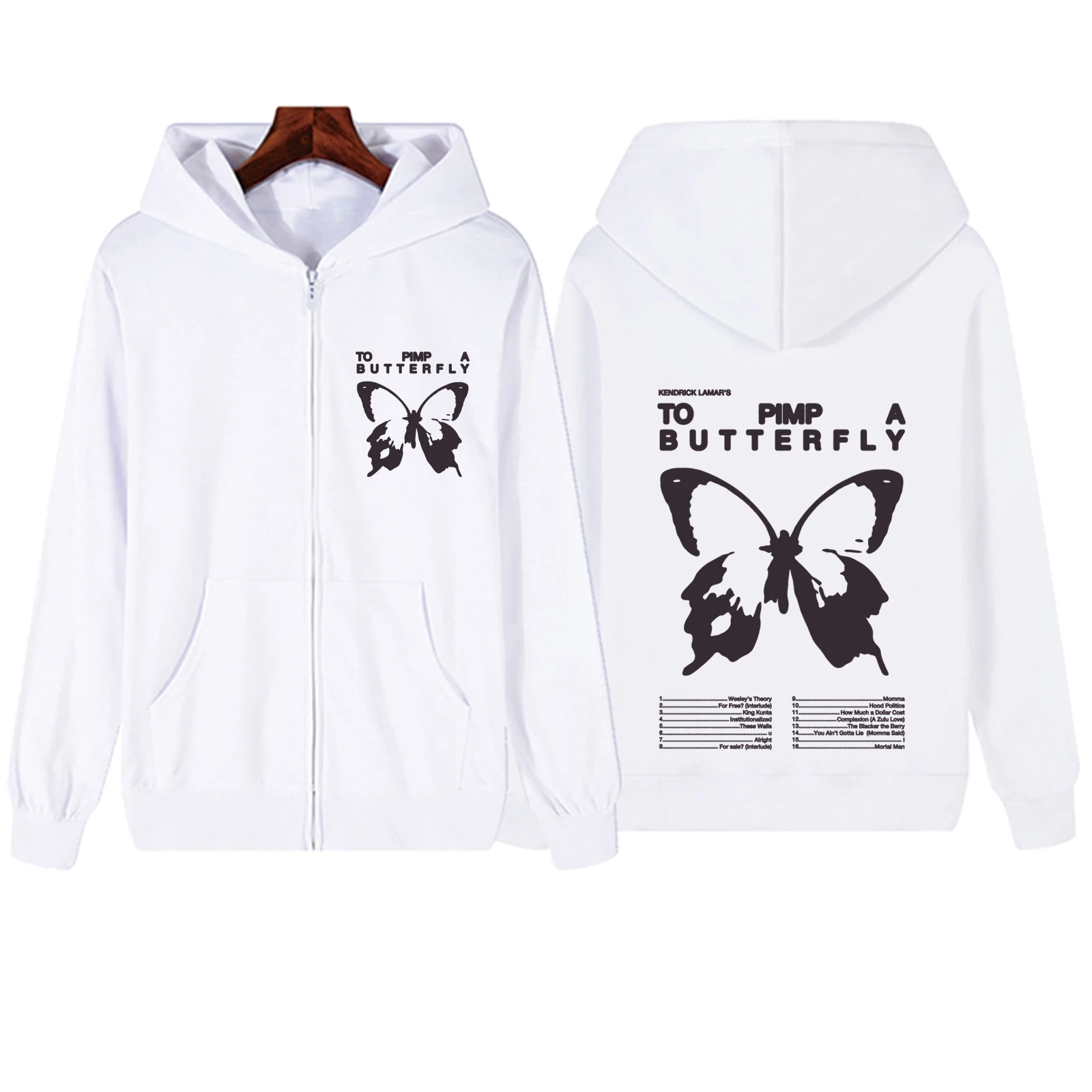 

Kendrick Lamar To Pimp A Butterfly 2024 Zipper Hoodie Harajuku Pullover Tops Streetwear Music Fans Gift V-Neck Sweatshirts