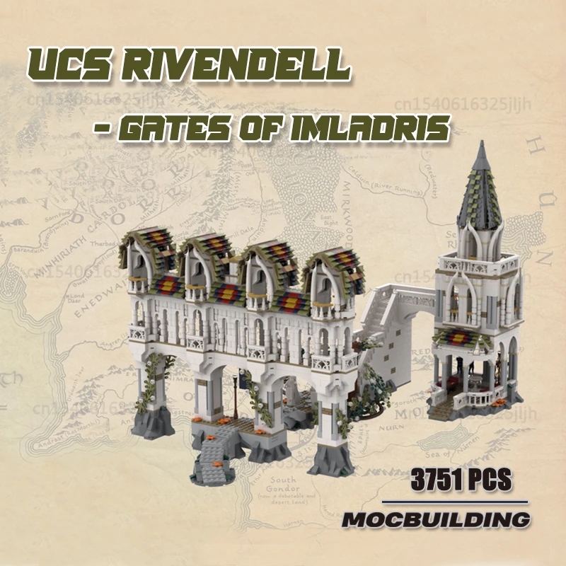 

UCS Rivendell MOC Building Blocks Movie Gates Model Technology Bricks Street View Toys Magic Fairy Town Xmas Gifts