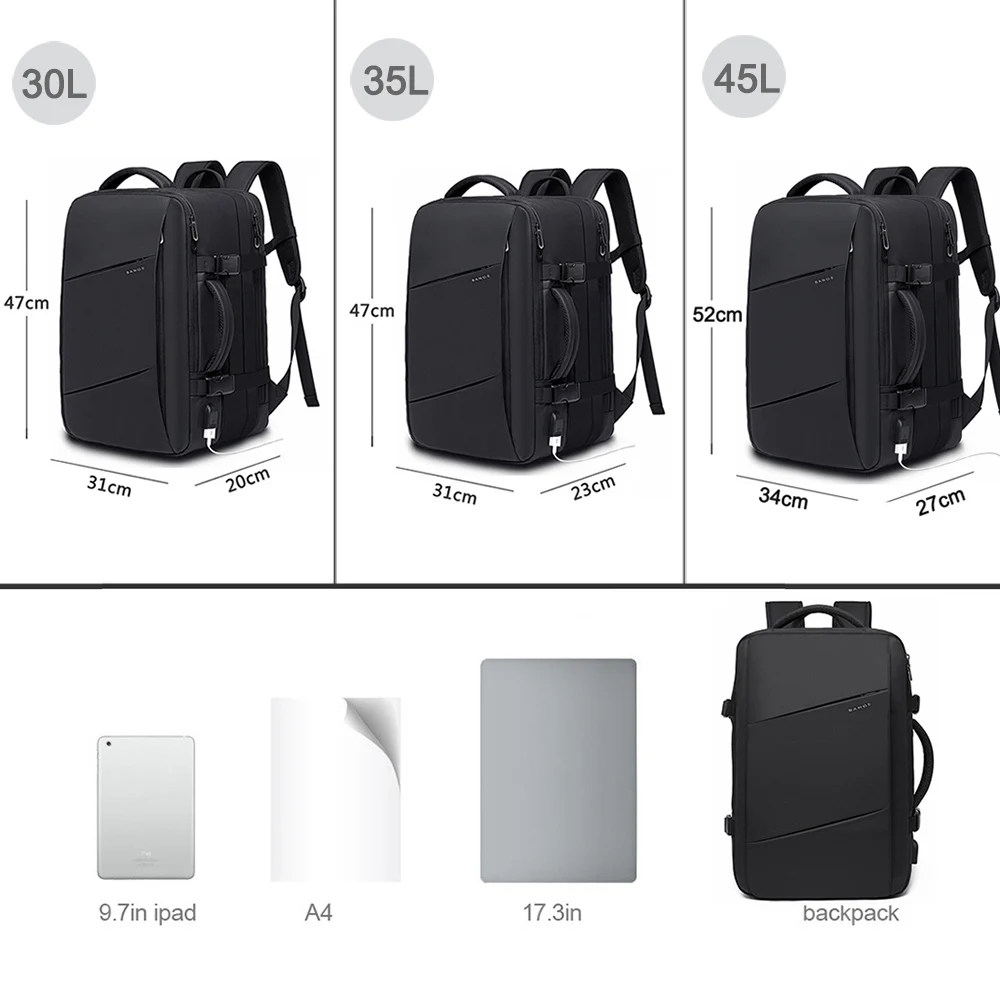 Travel Backpack Men 17.3 Laptop Backpack Large Aesthetic Business Backpack Male School Bag Waterproof USB Backpack Man Fashion