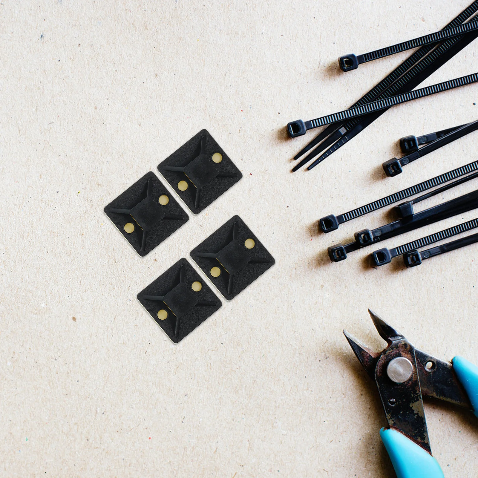 

100Pcs Zip Tie Mount Adhesive Cable Tie Anchors Compact Size Fits Most Ties Easy Peel and Stick Application for Home Office