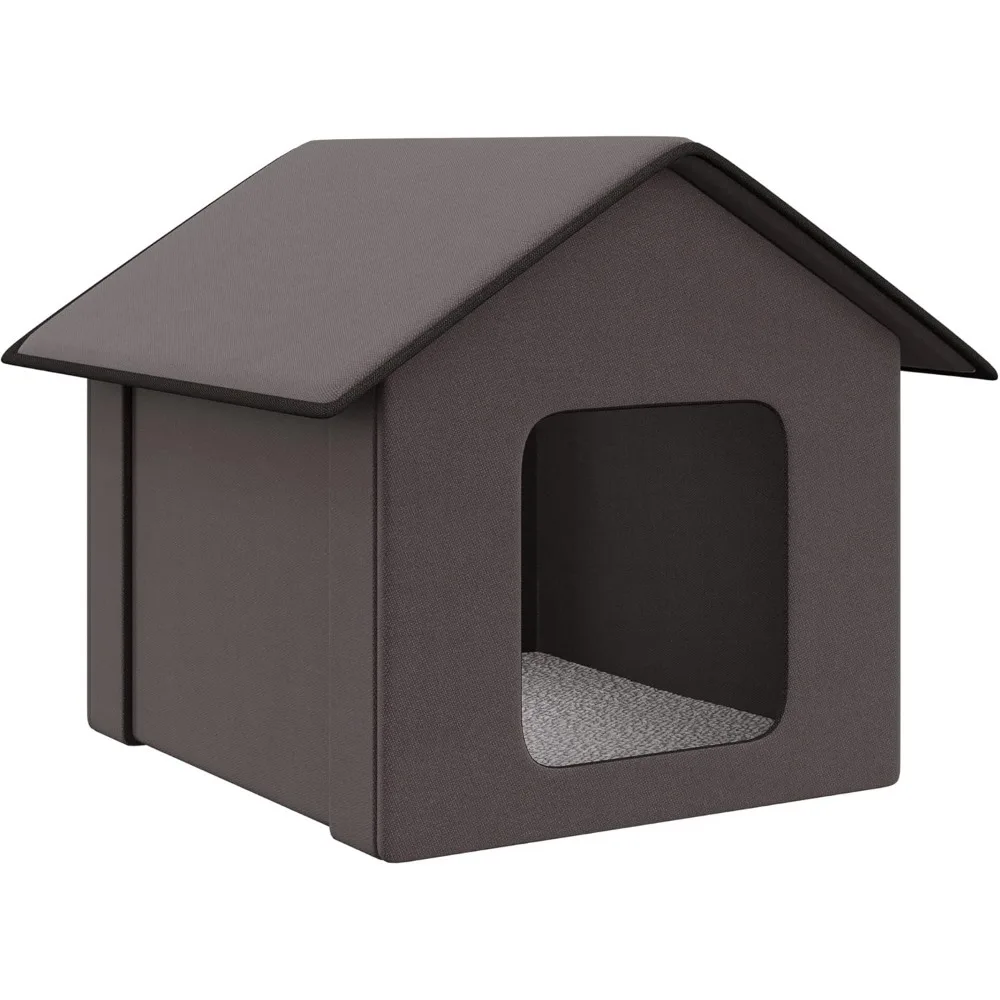 Pawhut Outdoor Heated Cat House - Brown