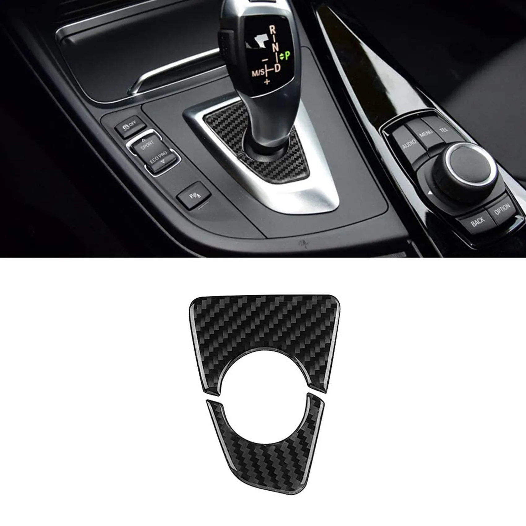 Carbon Fiber Car Center Gear Shift Panel Base Cover Trim for - 3 Series 3GT F30 F32 F34 F36 2013 -