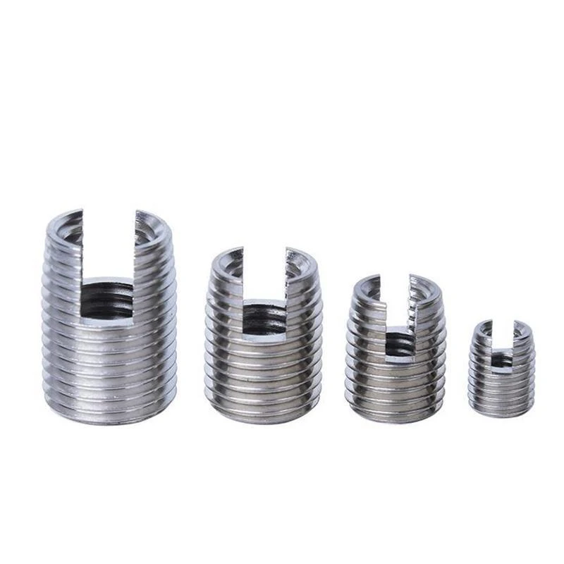 M2 M3 M4 M5 M6 M8 M10 Stainless Steel 302 Style Threaded Metal Thread Repair Insert Self Tapping Inserts Slotted Screw Bushing