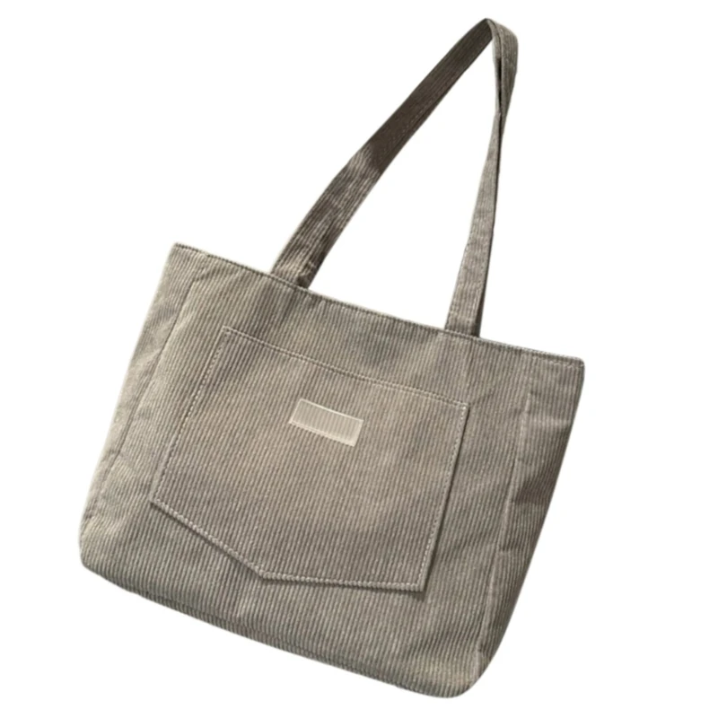 Versatile Corduroy Shoulder Bag With Spacious Front Pocket Large Underarm Bags