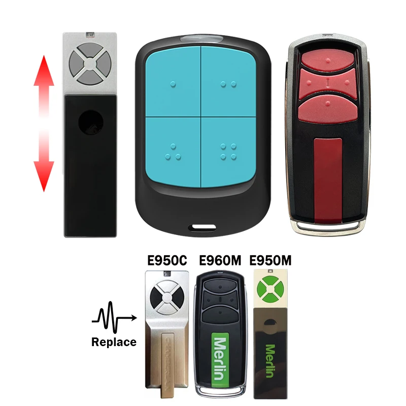 Für Merlin e960m Garagentor öffner 433,92 MHz kompatibel mit Chamberlain e950c Garagentor Fernbedienung Hands ender