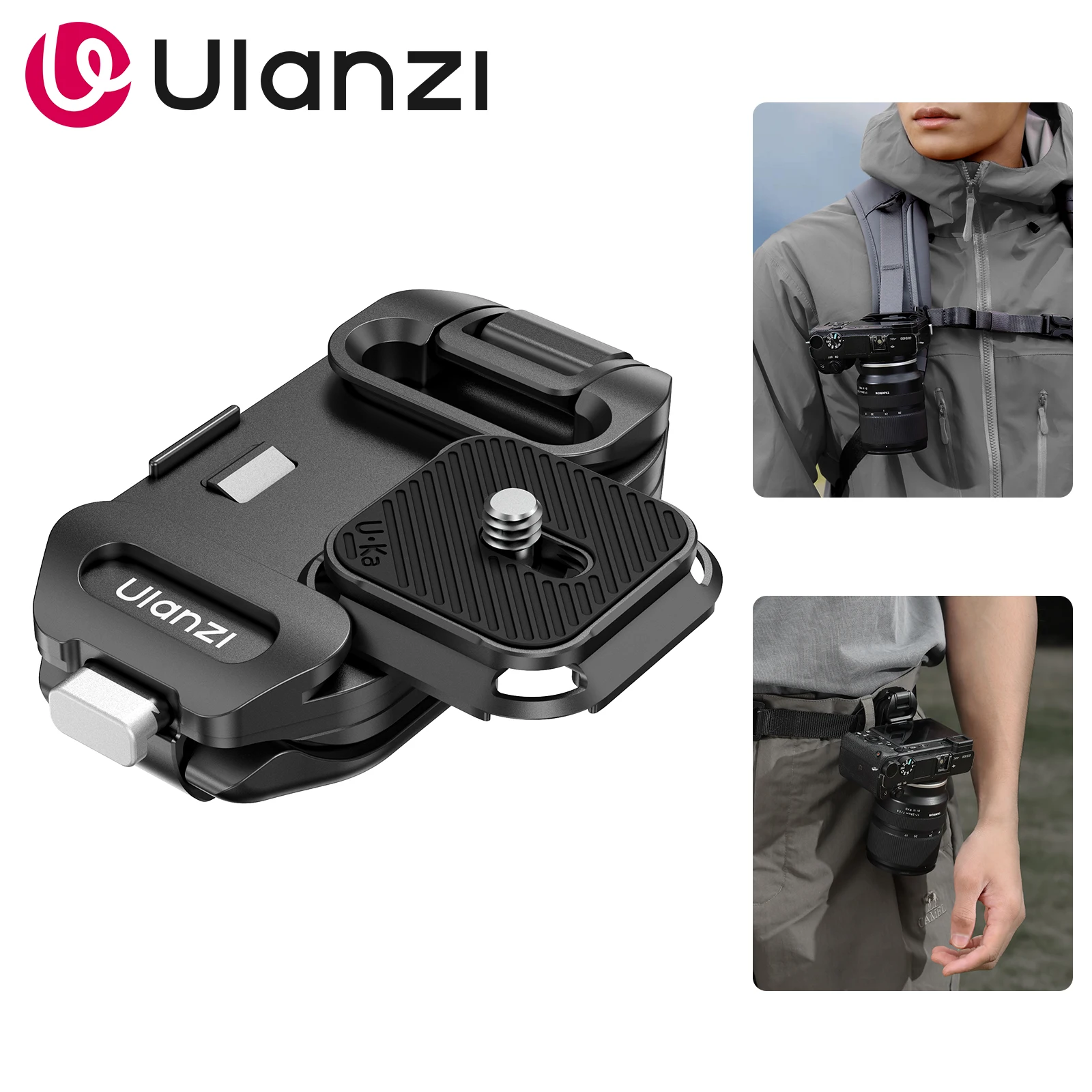 

Ulanzi UKA07 Backpack Camera Clip Mount Strap Clamp Kit Universal Quick Release Plate For Arca Swiss F38 DSLR Sony Nikon Camera