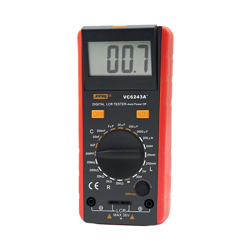 

SZBJ Digital LCD Meter VC6243A Inductance Capacitance Resistance Tester Multimeter Crocodile Clip Measuring Tool with Bag BM4070