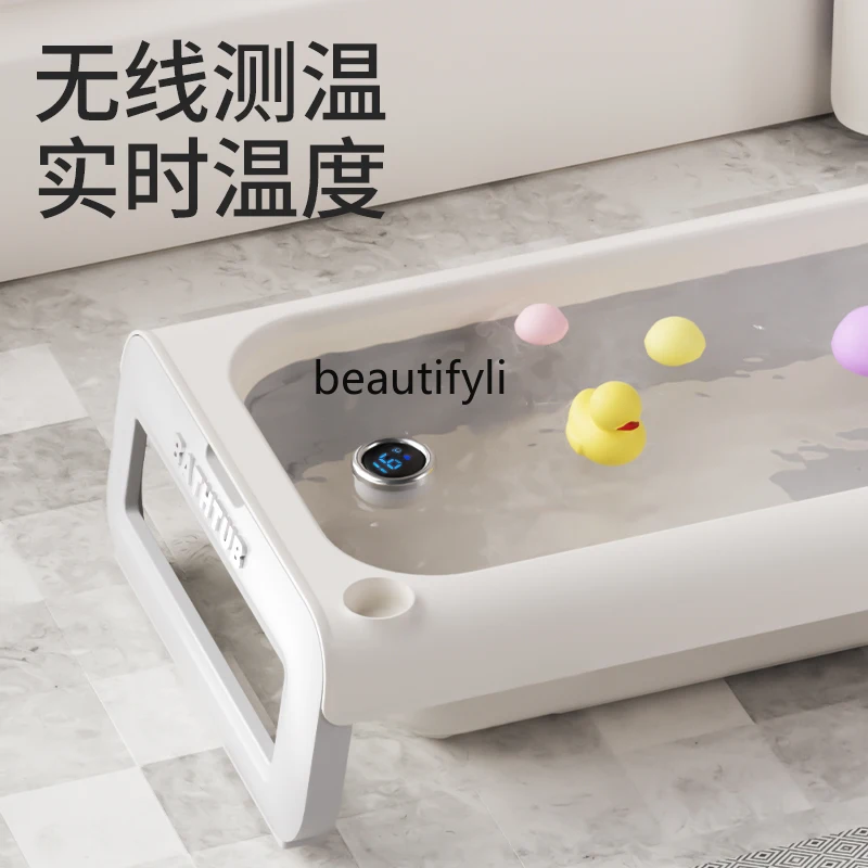 Tub Baby Bath Tub Foldable Sitting and Lying Children's Home Bath Thermal Bath Tub