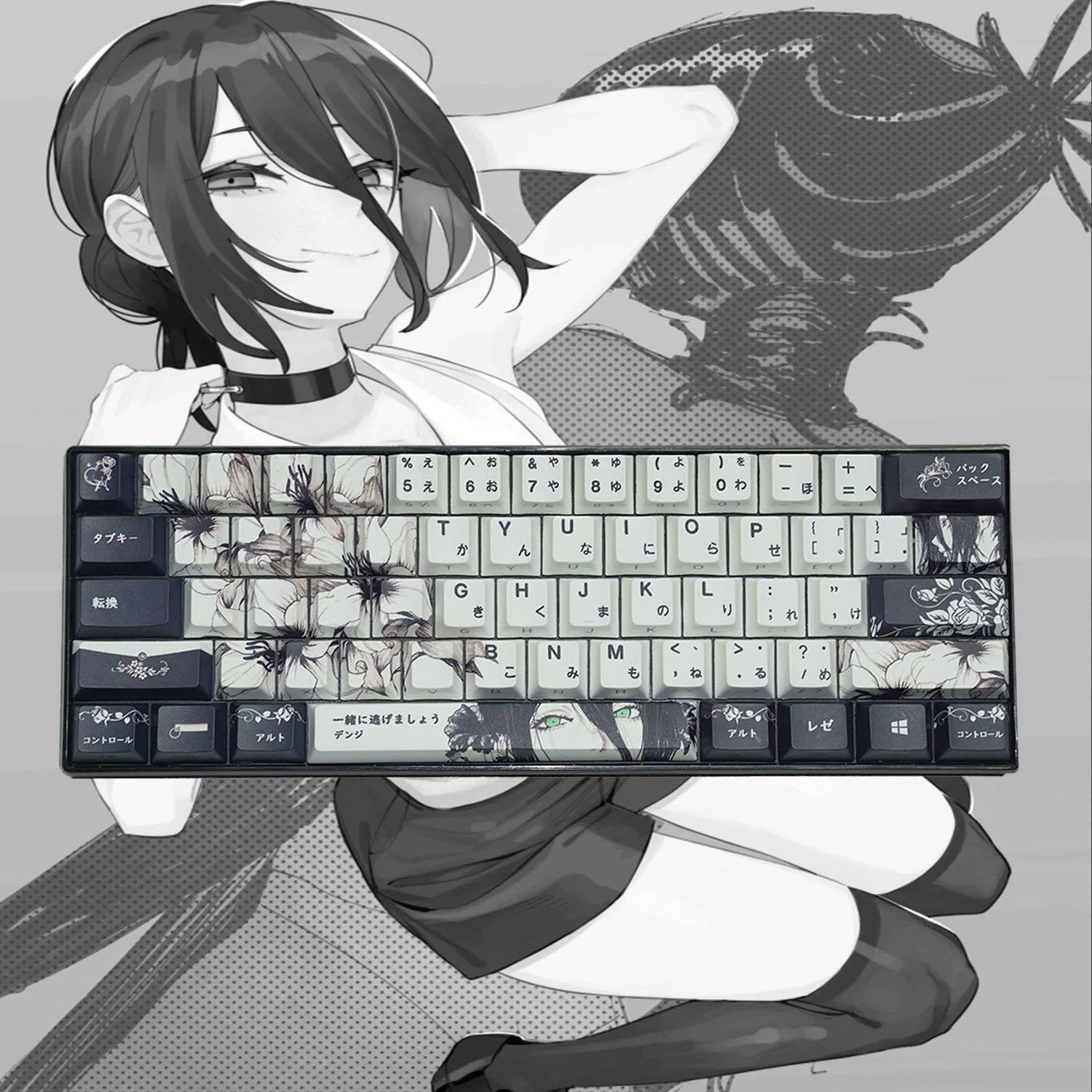 Reze Keycaps بالمنشار رجل موضوع أنيمي PBT صبغ sub 123 مفاتيح لوحة المفاتيح أغطية المفاتيح الكرز الشخصي قبعات المفاتيح للوحة المفاتيح الميكانيكية