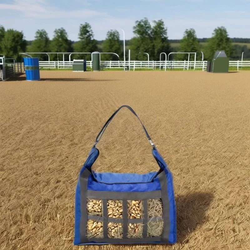 customizable-large-capacity-waterproof-horse-hay-bag-eight-compartments-with-removable-strap-for-easy-carrying