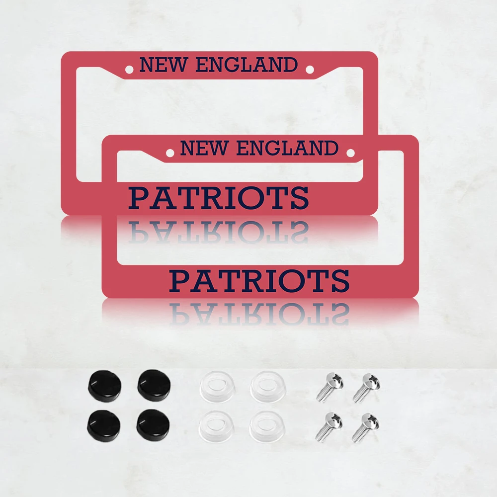 

2 шт. алюминиевых рамок для номерных знаков New England Patriots - стандартный размер США 6 x 12 дюймов, декоративный кронштейн для автомобильного номерного знака