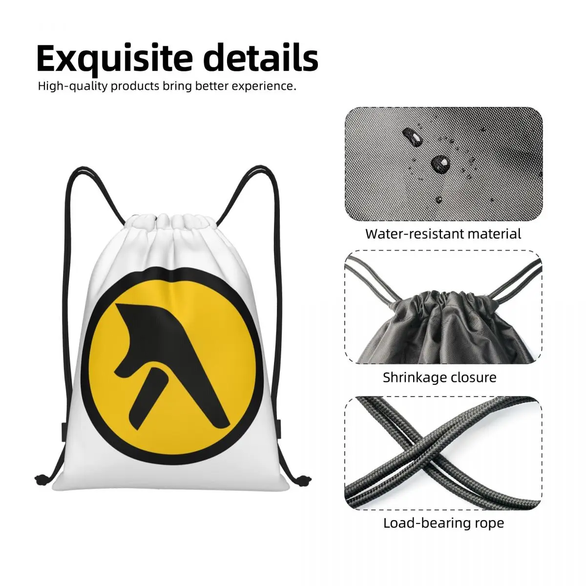 حقائب ظهر برباط من Aphex Twin Half Life للرجال والنساء قابلة للطي لصالة الألعاب الرياضية وحقيبة ظهر للتدريب على الموسيقى الإلكترونية #3