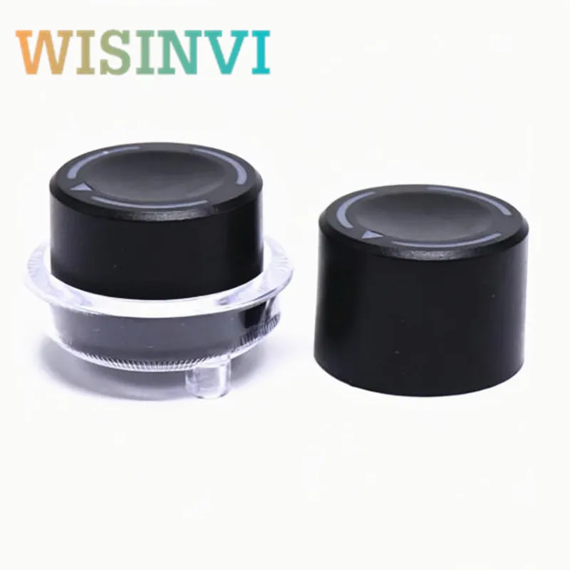 5pcs 25×17mm Light Transmitting Knob With Clear Light Cup 6mm Spline Shaft Volume Control Knob Cap For Amplifier Potentiometer