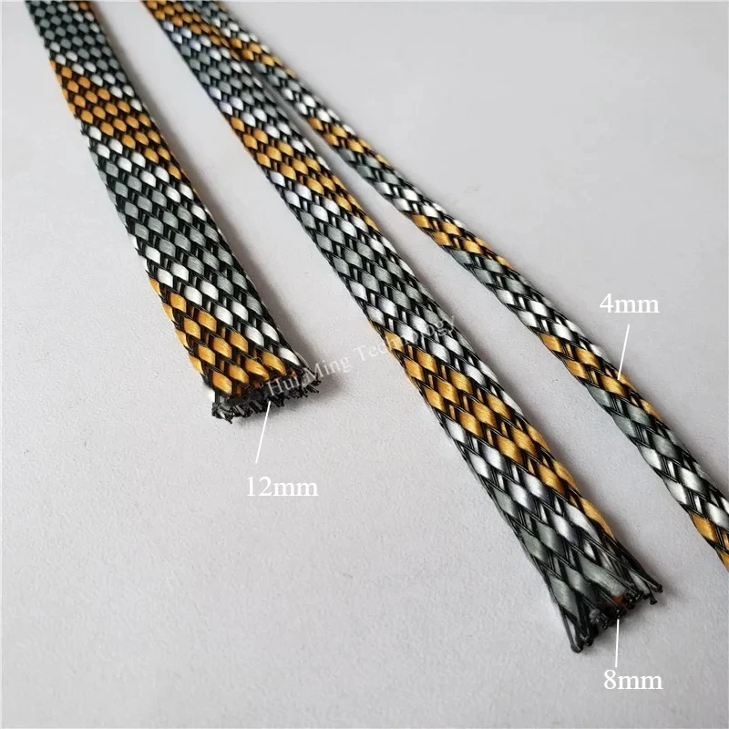 Cable Sleeve Orange White Cable Sleeves 8mm Expandable Sprira Wrapping Wire Braid Sleeving PP Cotton Yarn PET Cable Protection
