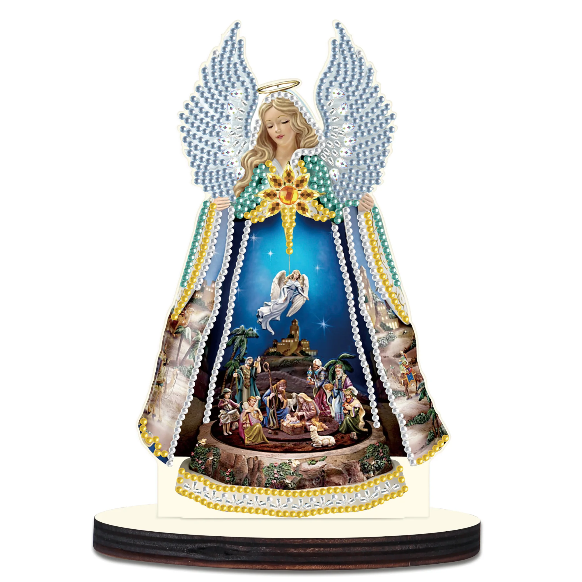 

Diamond Art Painting Ornaments Kits for Adults,Christmas Angel Crystal Special Shape Diamond Ornaments Home Tabletop decor Gift