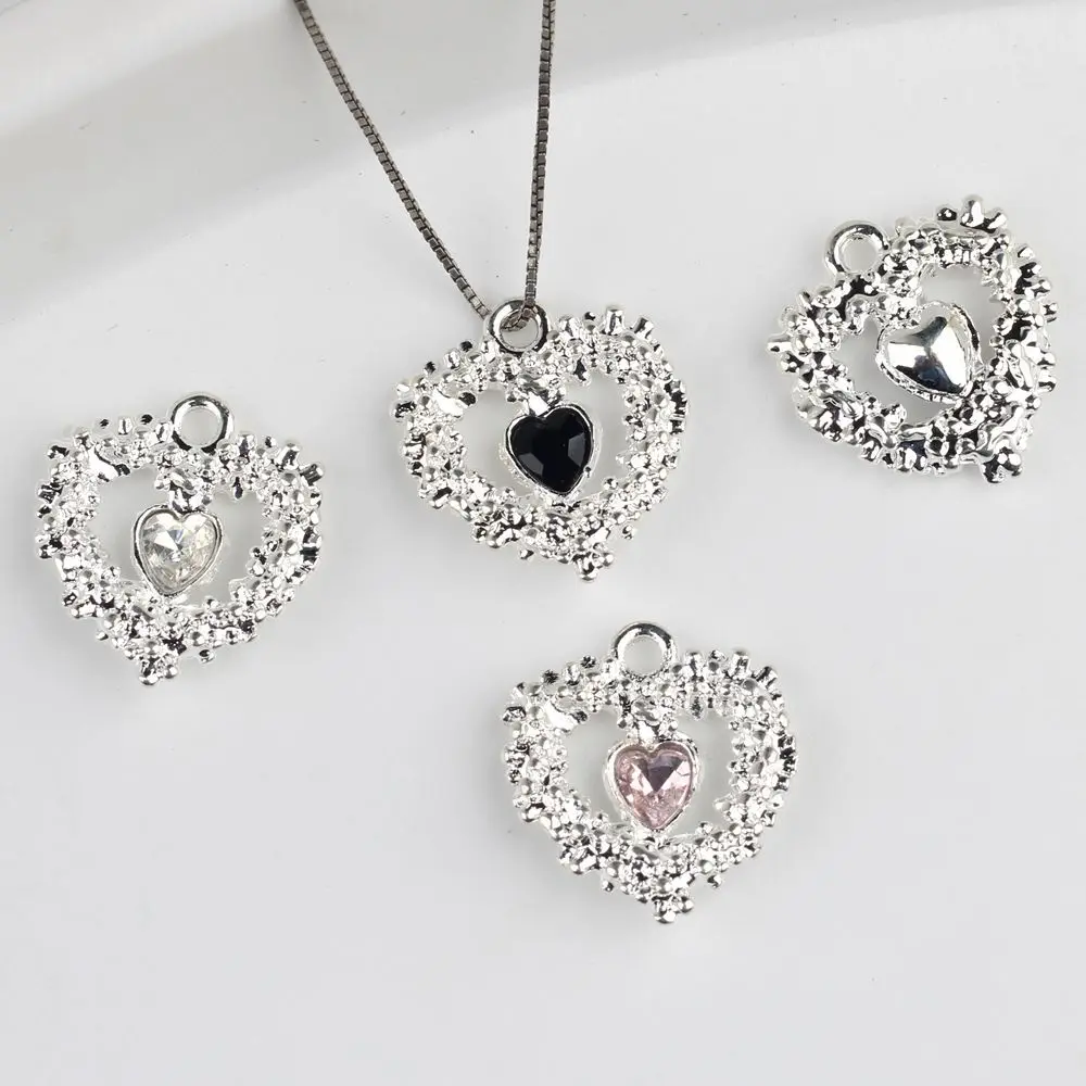 

10pcs/lot Simple Heart Shaped Pendant Alloy DIY Charm for Bracelet Necklace Earring Jewelry