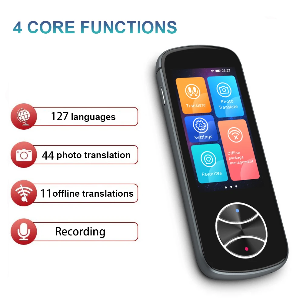 

Instant Voice Smart Translator V10 Support 107 Languages 12 Offline Photo and WIFI Translation Interpreter