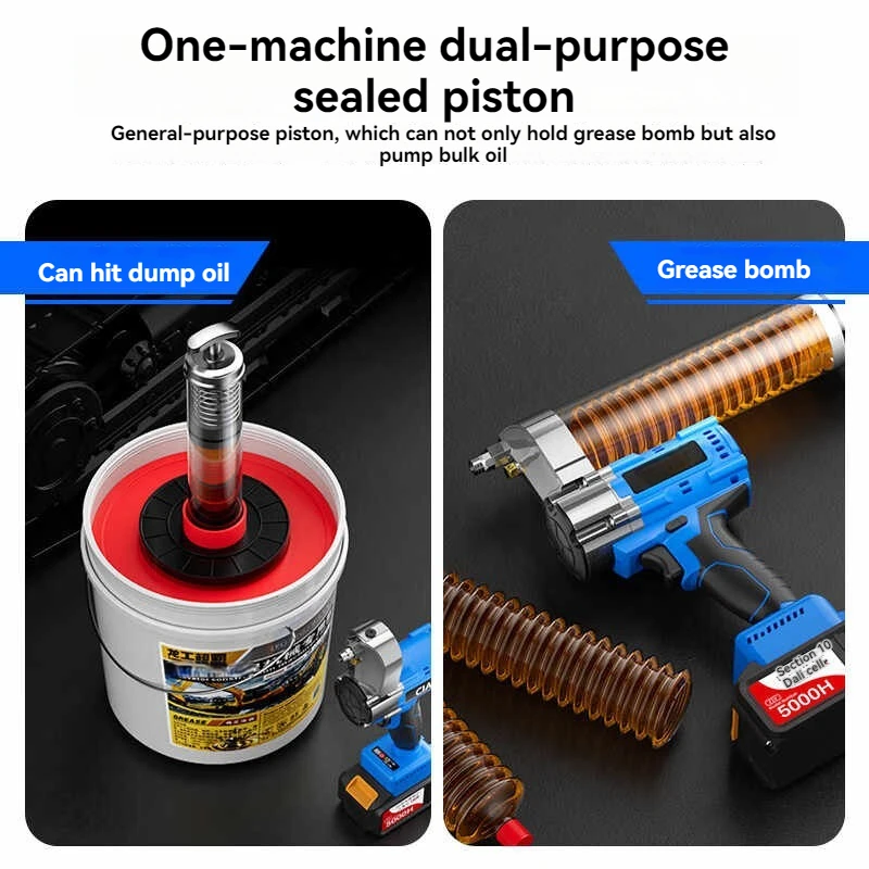 Il distributore di burro wireless senza spazzole con pistola per burro elettrica può essere utilizzato per proiettili di olio a botte/mezze in macchine edili