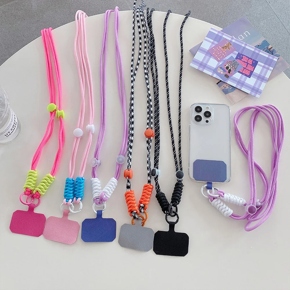 Cute Phone Lanyard Adjustable Diameter Outdoor Universal Case Crossbody Shoulder Card Neck Cord Clip Hang Anti-lost Wrist Strap
