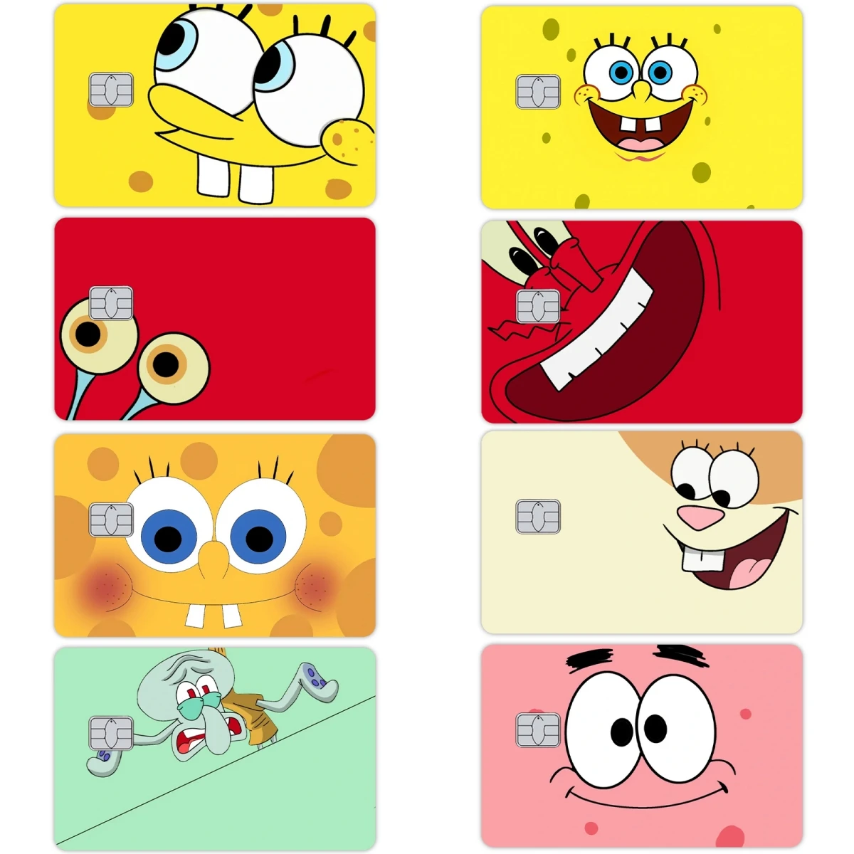 

Anime Sponge-Bob Diy Pvc Film Skin Sticker Kawai Cartoon Decal for Debit Card Credit Bank Visa Bus Metro Card No Fade Decor Toys