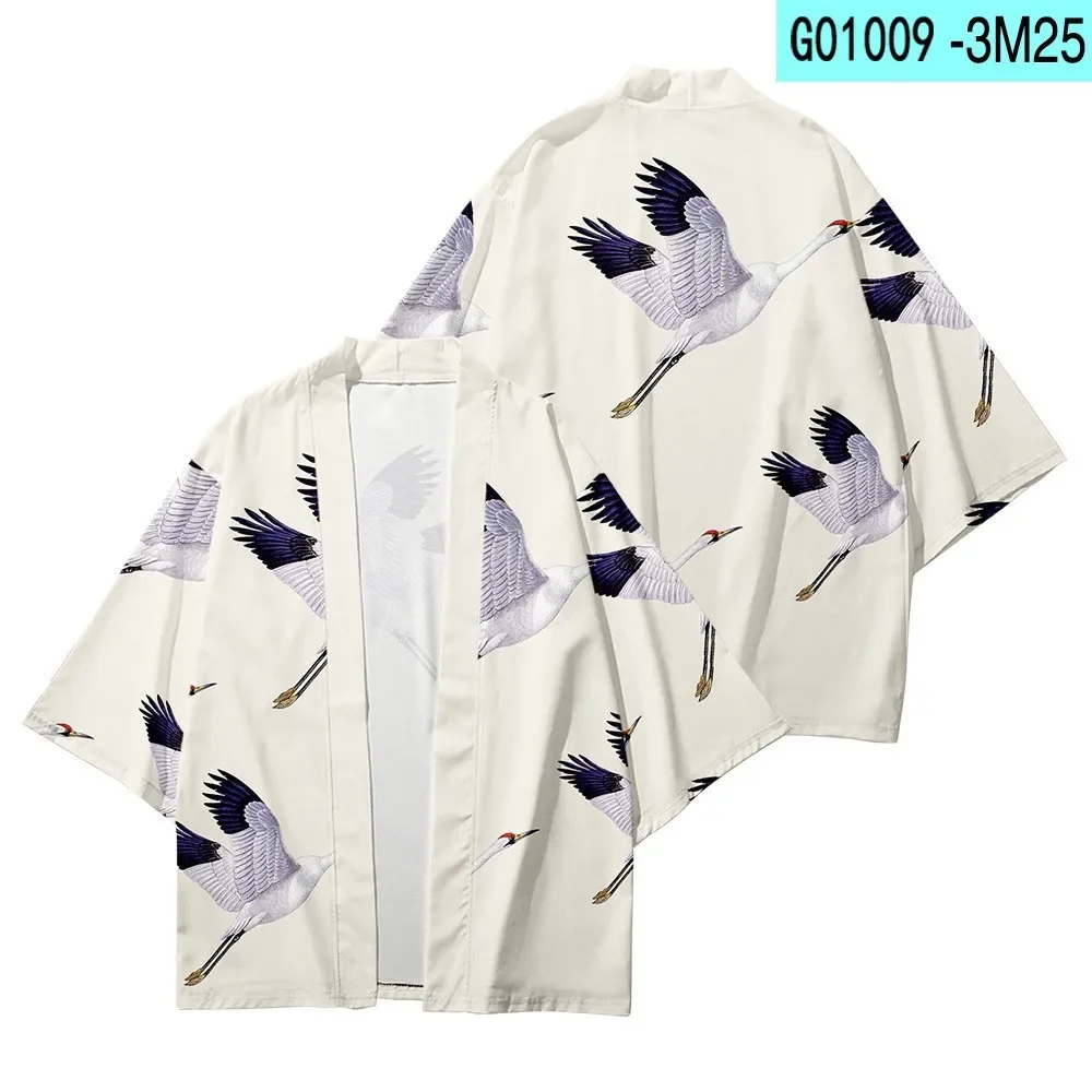 Fashion New 3D Dragon Print Haori Traditional Japanese Half Sleeve Kimono Cardigan Summer Casual Loose Coat Tops