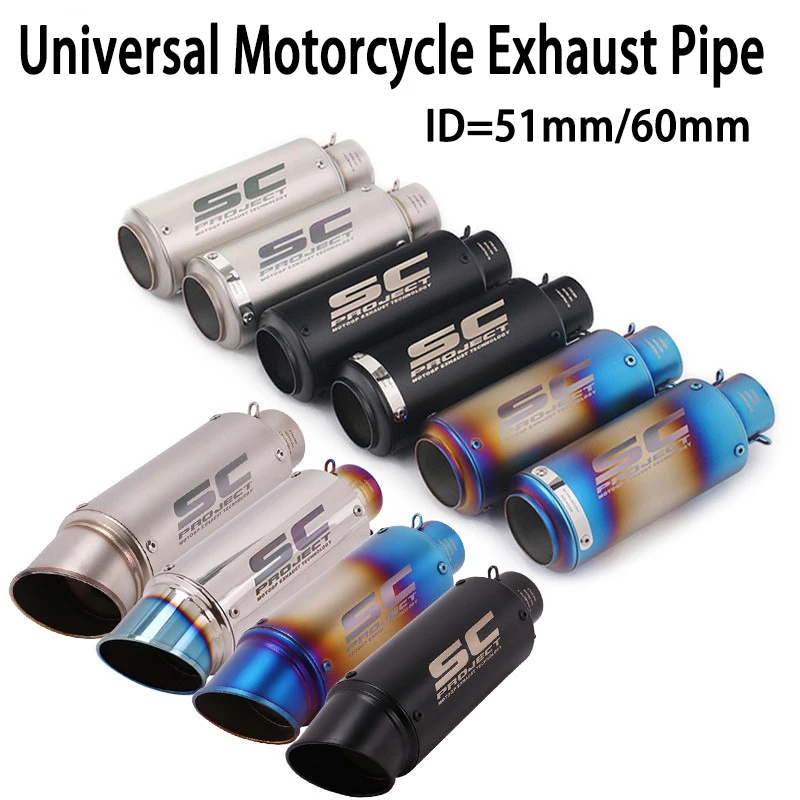 

Motorcycle Accessories universal model Stainless Steel SC modified straight exhaust pipe 51MM60MM interface for Yamaha Kawasaki