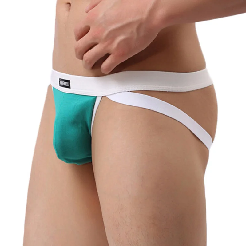 Men Sexy Underwear Jockstrap Men Thong Cotton Gay Jockstrap Comfortable Underpants Breathable Soft  Penis Pouch G-string