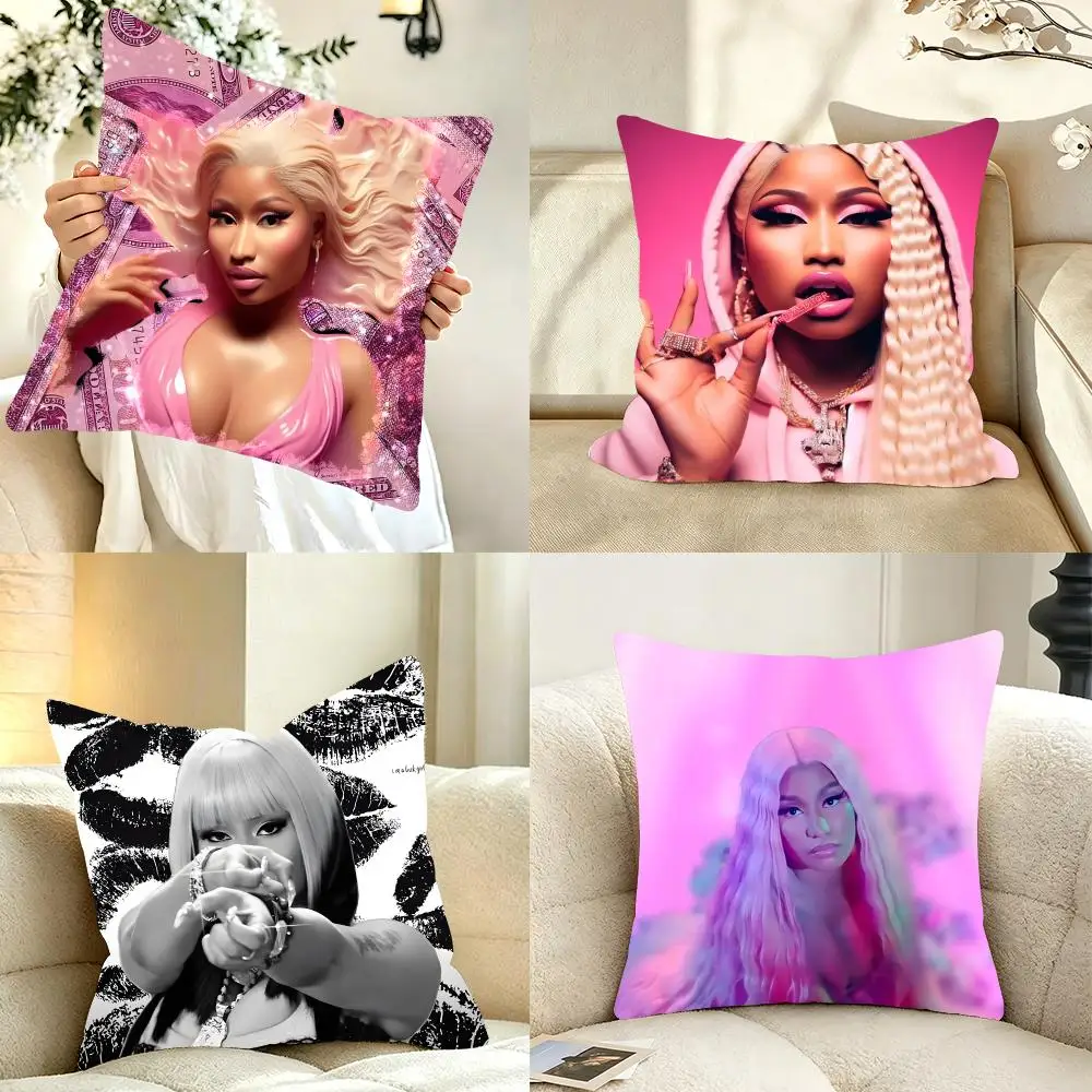 Glamorous Singer N-Nicki Minaj Cushion Cover Bedroom bed reading backrest cushion Festive plush holiday Soft plush throw