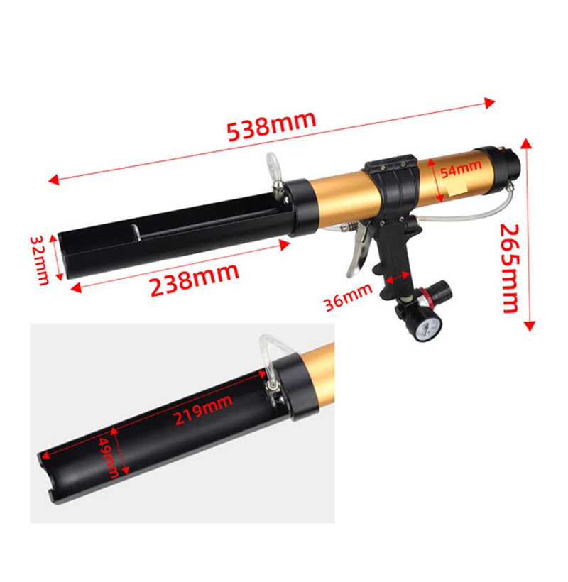 310ml Capacity AIR CARTRIDGE DISPENSING CAULKING GUN