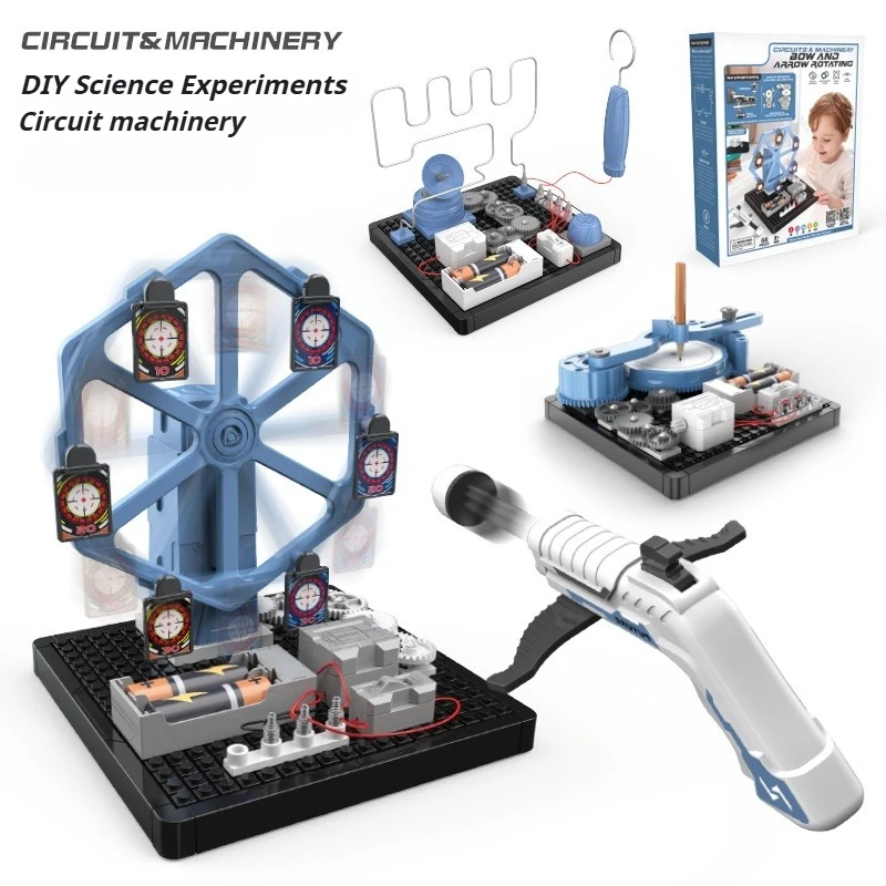 

STEM Science Experimental Teaching Aids DIY Assembly Rotating Target Circuit Mechanical Puzzle Children's Toys