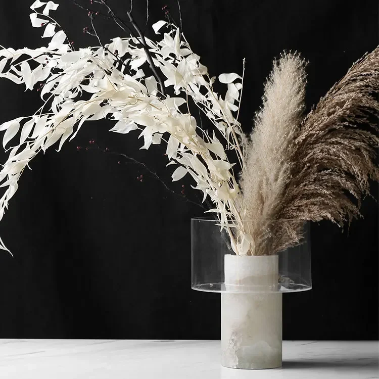 Moderno creativo nordico leggero di lusso in marmo naturale fiore ware modello camera vendite ufficio soggiorno tavolino desktop fiore