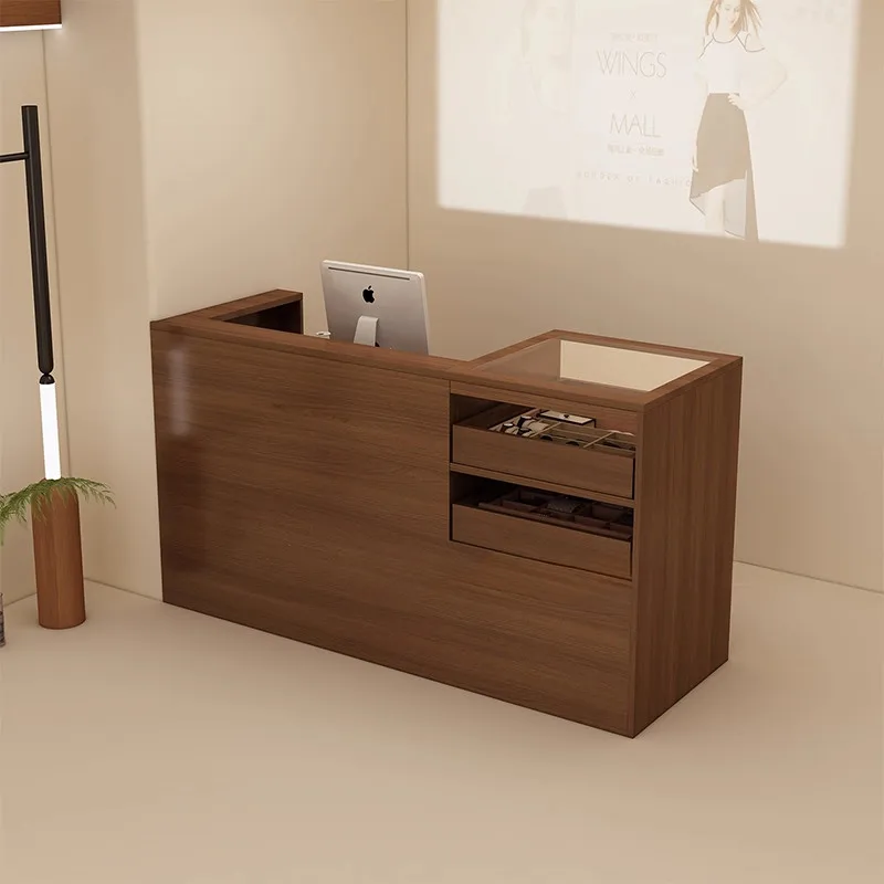 

Elegant Beauty Salon Reception Desk Cash Cafe Counter Table Reception Desk Modern Business Comptoir Caisse Beauty Furniture