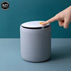 Mini Trash Can Art Light Luxury Desktop Garbage Basket Home Table Plastic Trash Can Office Supplies Dustbins Sundries Barrel Box